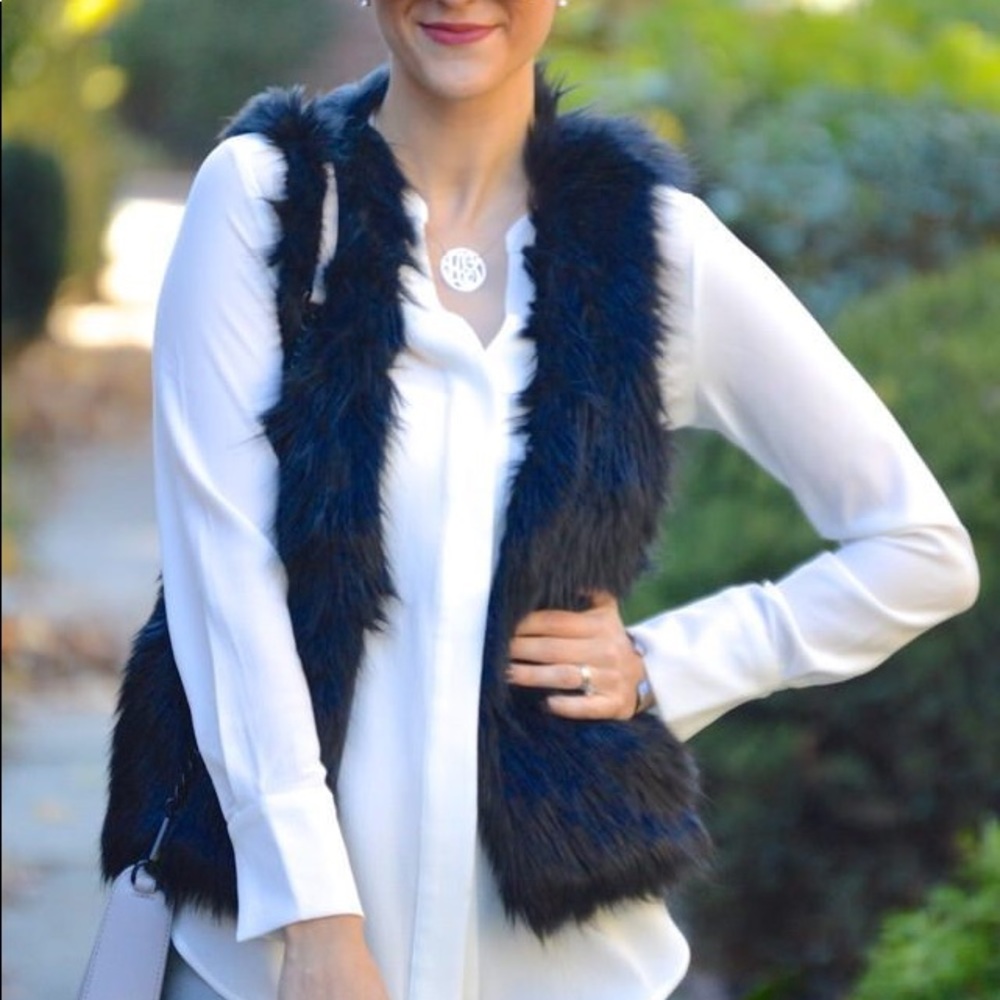 H&M Faux Fur Black Vest